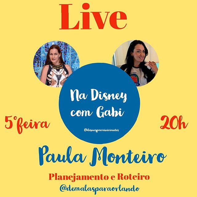 Oii gentii!! Amanhã estarei com a Gabi do @disneyparainiciantes e convido todos vcs a participarem dessa live!!! Um beeiju e até amanha!!!🥰 💝🙏🏻🎢